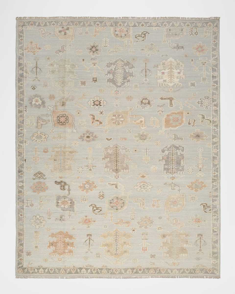 Whispers Light Blue Hand-Knotted Rug, 8' x 10'